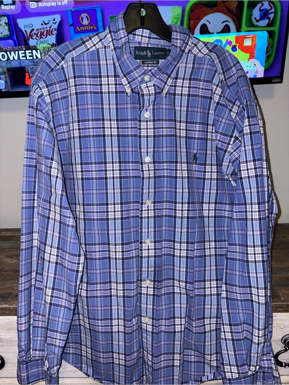Lot of 3 Ralph Lauren Plaid Button-Down Shirts